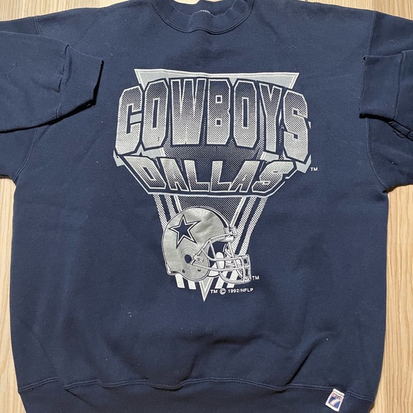 Vintage Logo 7 Dallas Cowboys Football Crewneck‎ Sweater - Picture 1 of 8